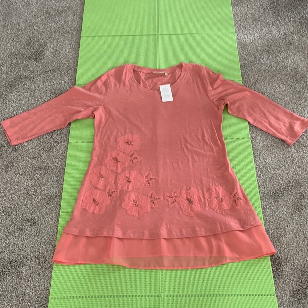 LOGO by Lori Goldstein pink blouse.